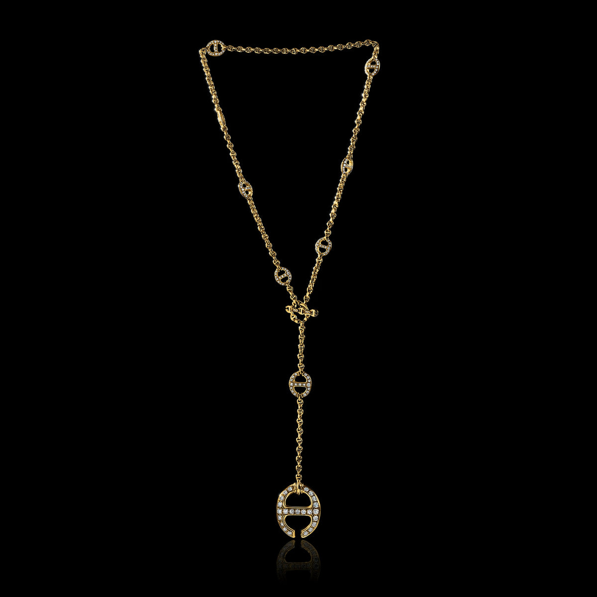 Grand Solo-Link Lariat with Diamonds necklace by HOORSENBUHS®