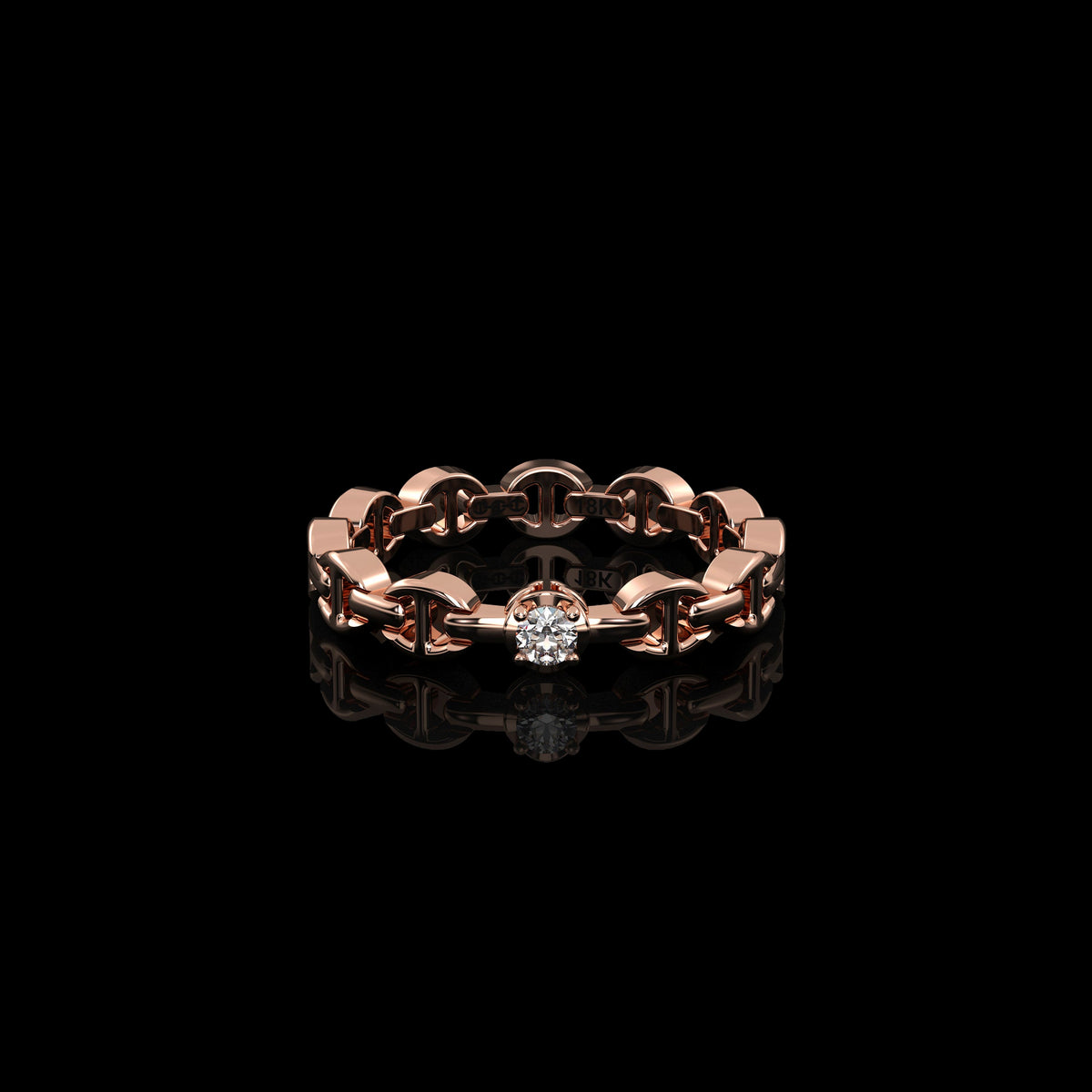 Micro II Single Solitaire with 2.5mm Diamond ring in 18K rose gold