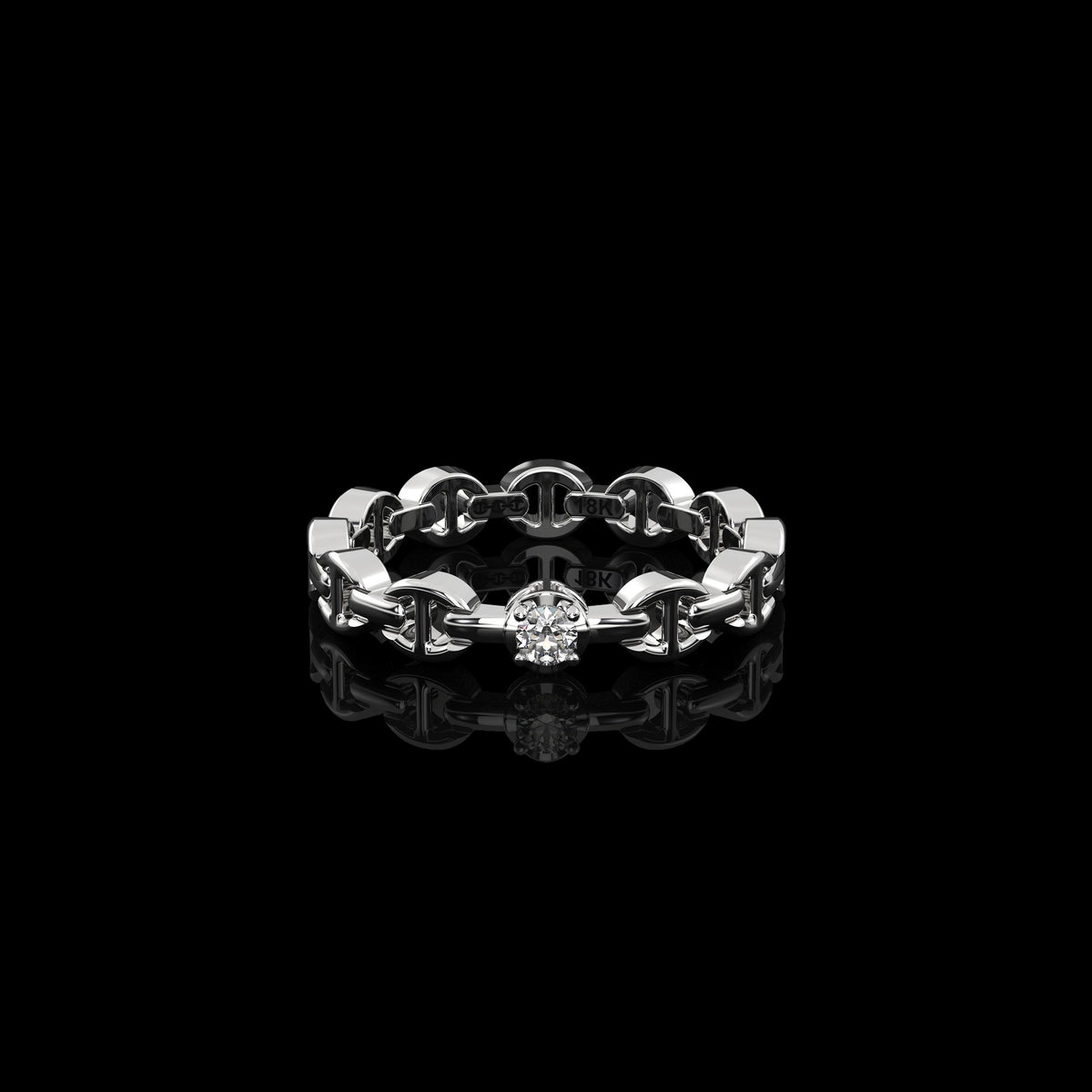 Micro II Single Solitaire with 2.5mm Diamond ring in 18K white gold