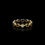 Micro II Single Solitaire with 2.5mm Diamond ring in 18K yellow gold by HOORSENBUHS®