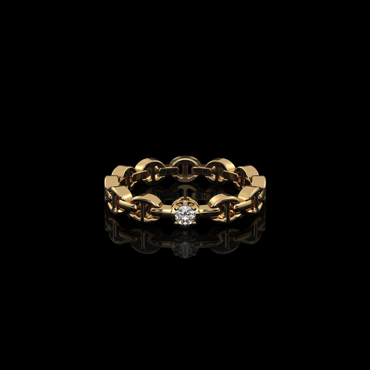 Micro II Single Solitaire with 2.5mm Diamond ring in 18K yellow gold by HOORSENBUHS®