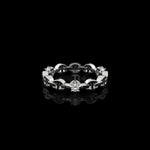 Micro II with 3 Diamonds ring in 18K white gold