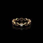 Micro II with 3 Diamonds ring in 18K yellow gold by HOORSENBUHS®