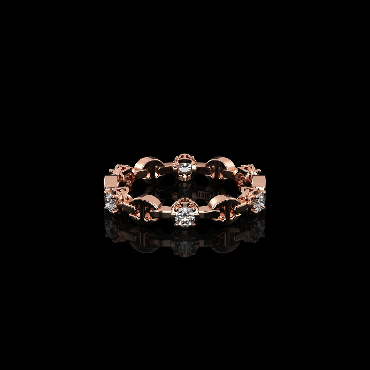 Micro II with 6 Diamonds ring in 18K rose gold