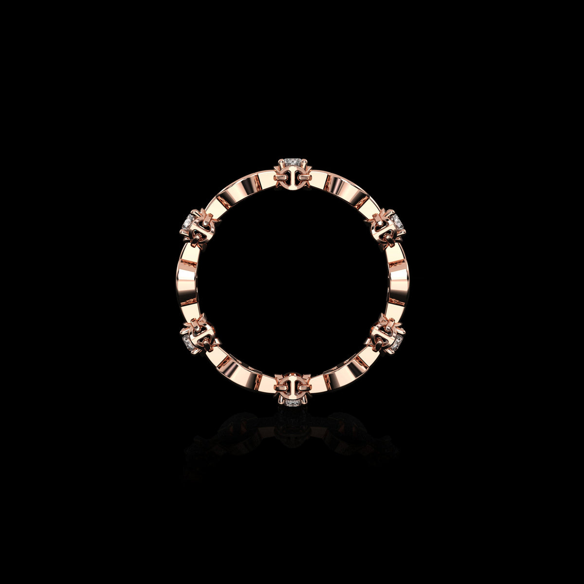 Micro II with 6 Diamonds ring in 18K rose gold, view 3