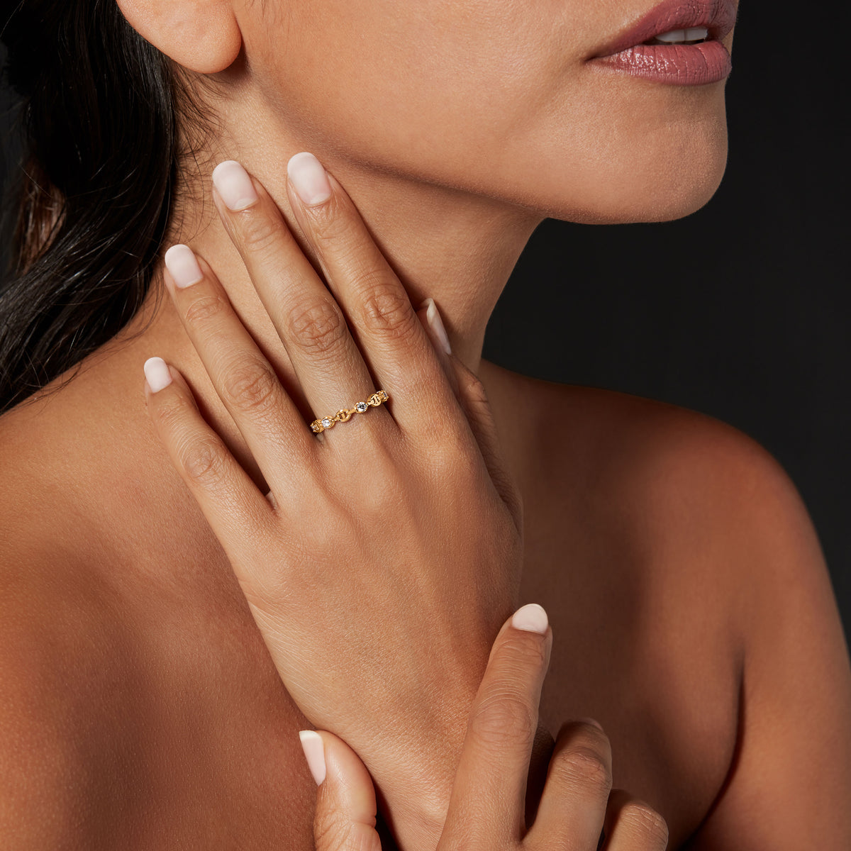 Micro II with 6 Diamonds ring in 18K rose gold, detail