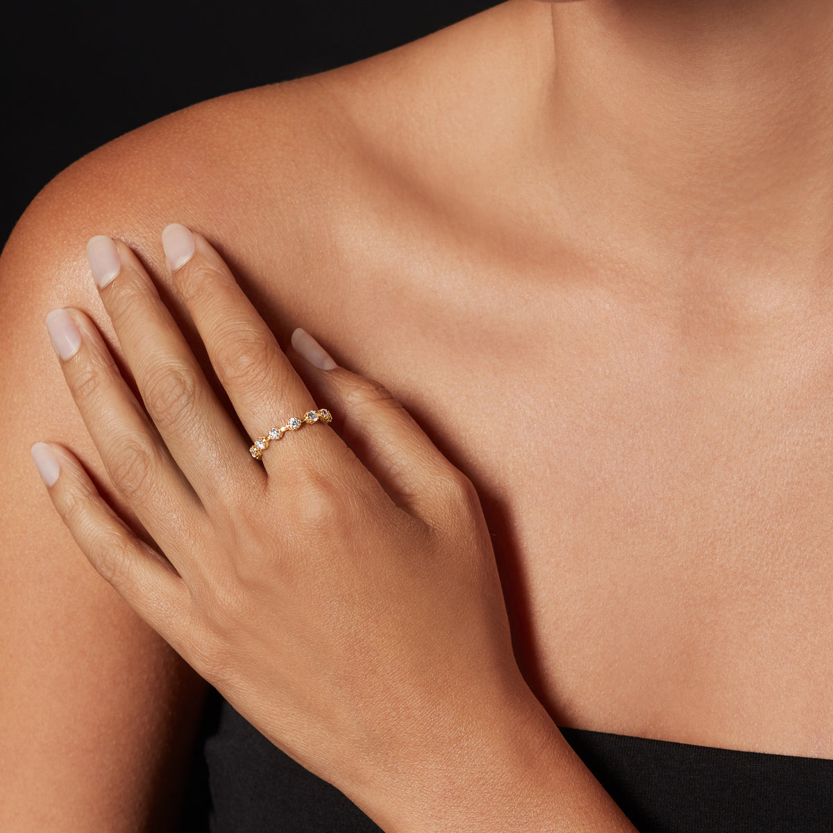 Micro II with 12 Diamonds ring in 18K rose gold, detail