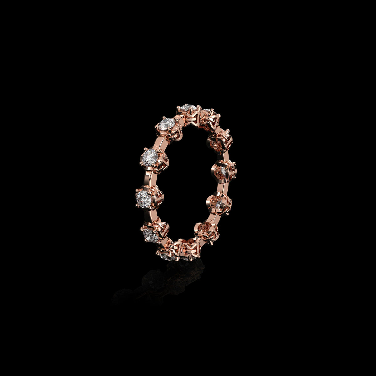 Micro II with 12 Diamonds ring in 18K rose gold, view 2
