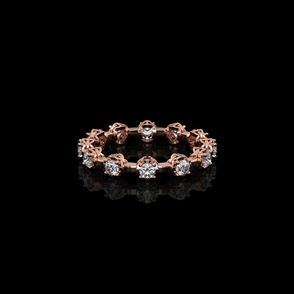 Micro II with 12 Diamonds ring in 18K rose gold