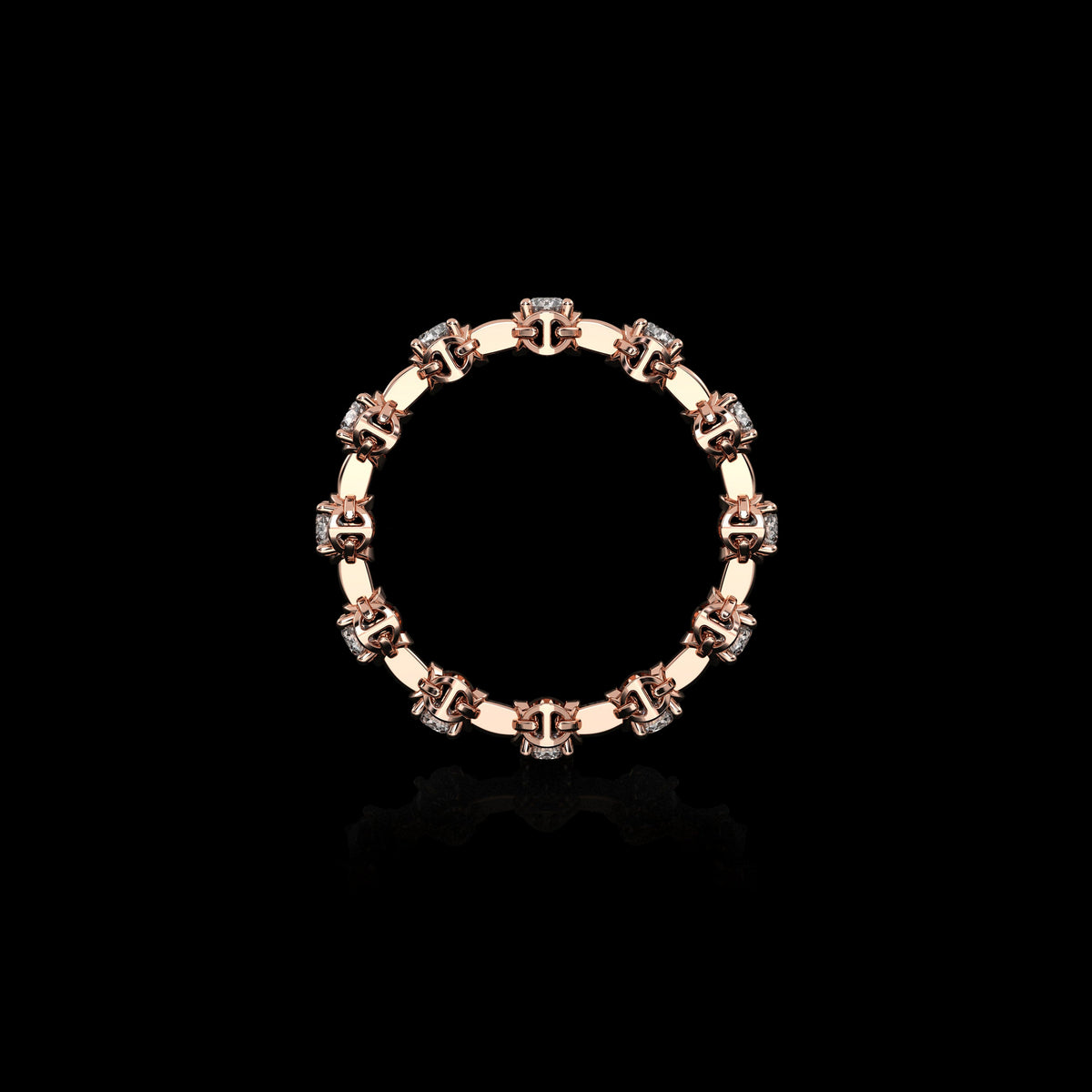 Micro II with 12 Diamonds ring in 18K rose gold, view 3