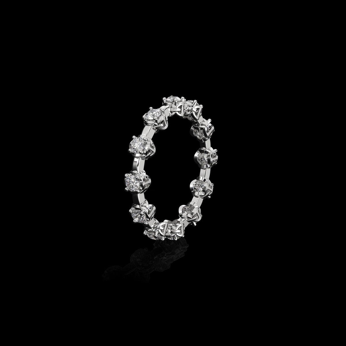 Micro II with 12 Diamonds ring in 18K white gold, view 2