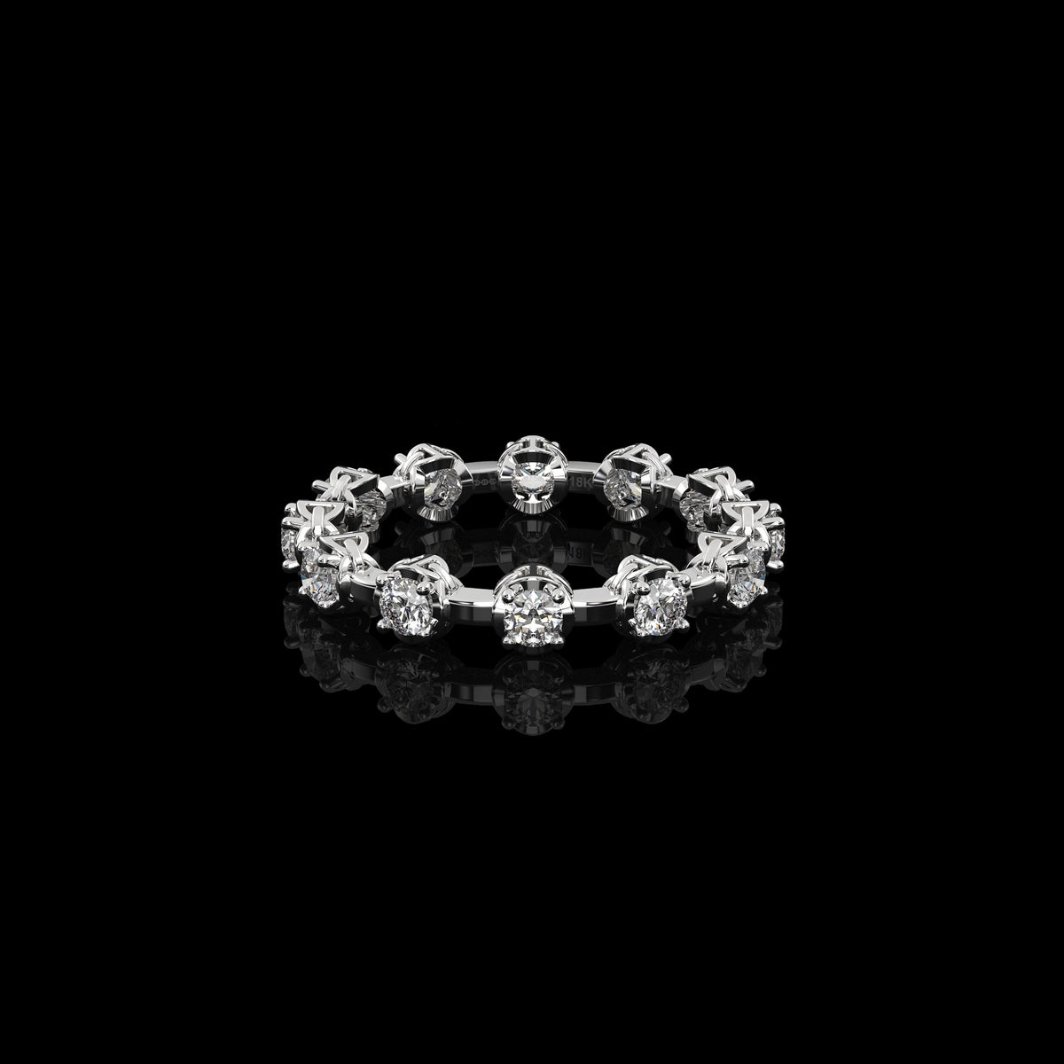 Micro II with 12 Diamonds ring in 18K white gold