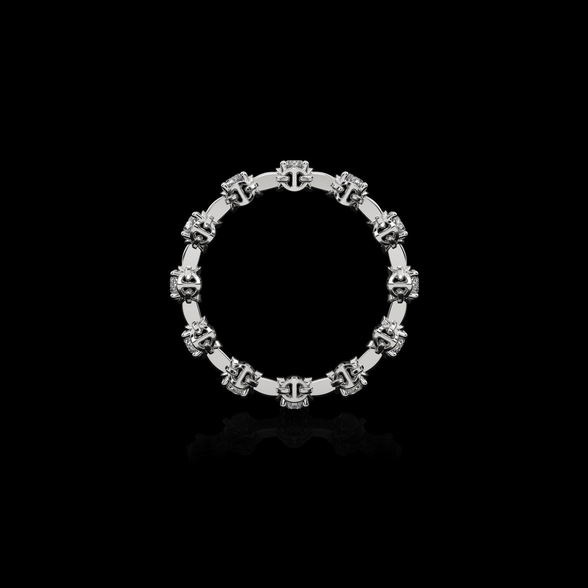 Micro II with 12 Diamonds ring in 18K white gold, view 3