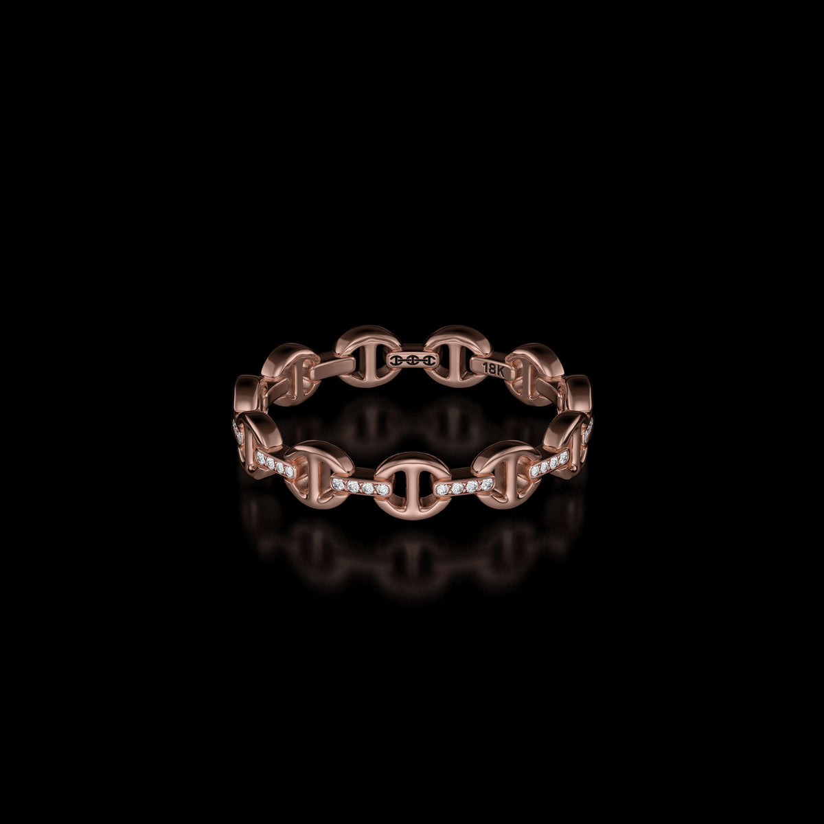 Micro II with Diamond Bridges ring in 18K rose gold