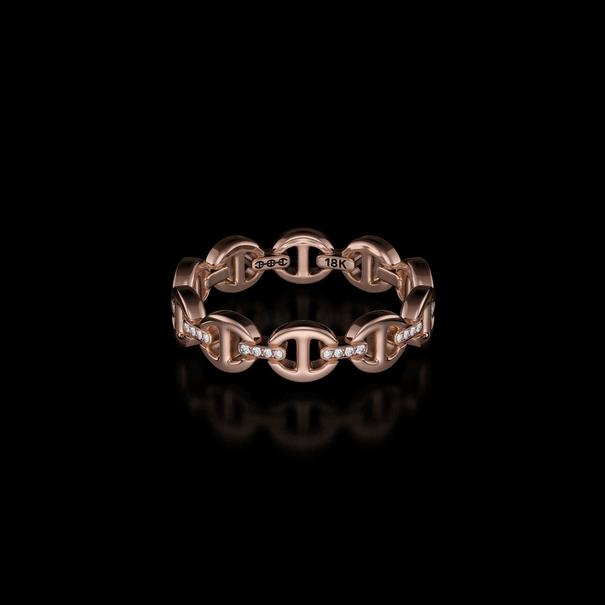 Micro III with Diamond Bridges ring in 18K rose gold