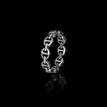 Micro III with Diamond Bridges ring in sterling silver, upright view