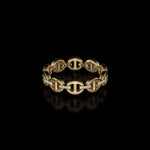 Micro III with Diamond Bridges ring in 18K yellow gold by HOORSENBUHS®