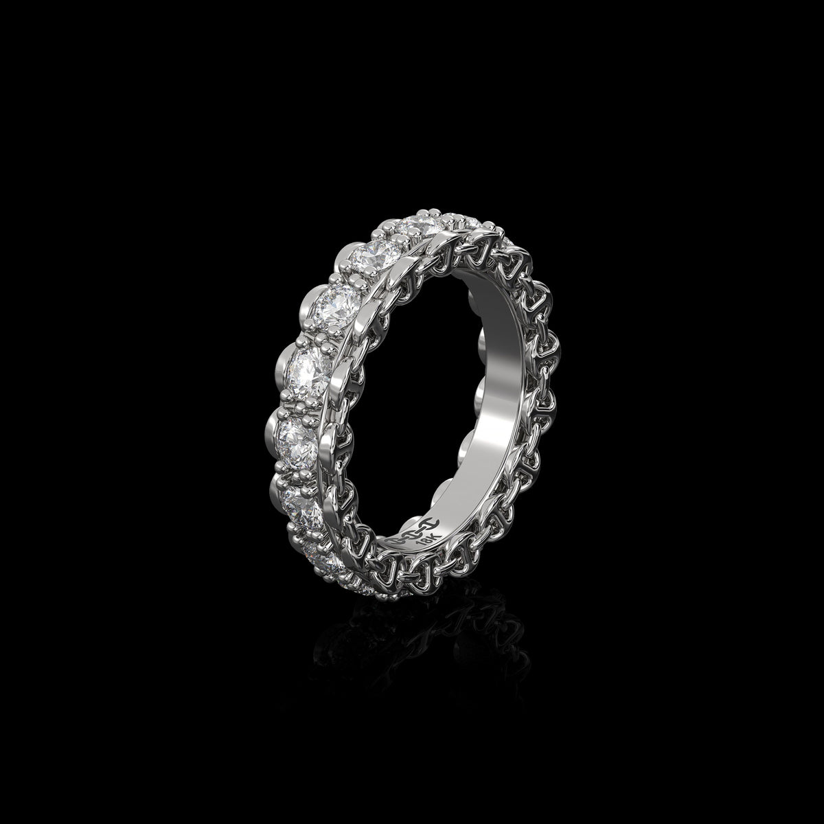 3mm Infinite I Ring in 18K white gold, view 2