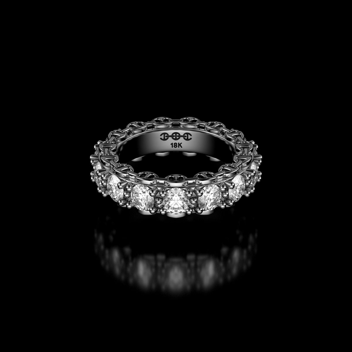 3.5mm Infinite I Ring in 18K white gold