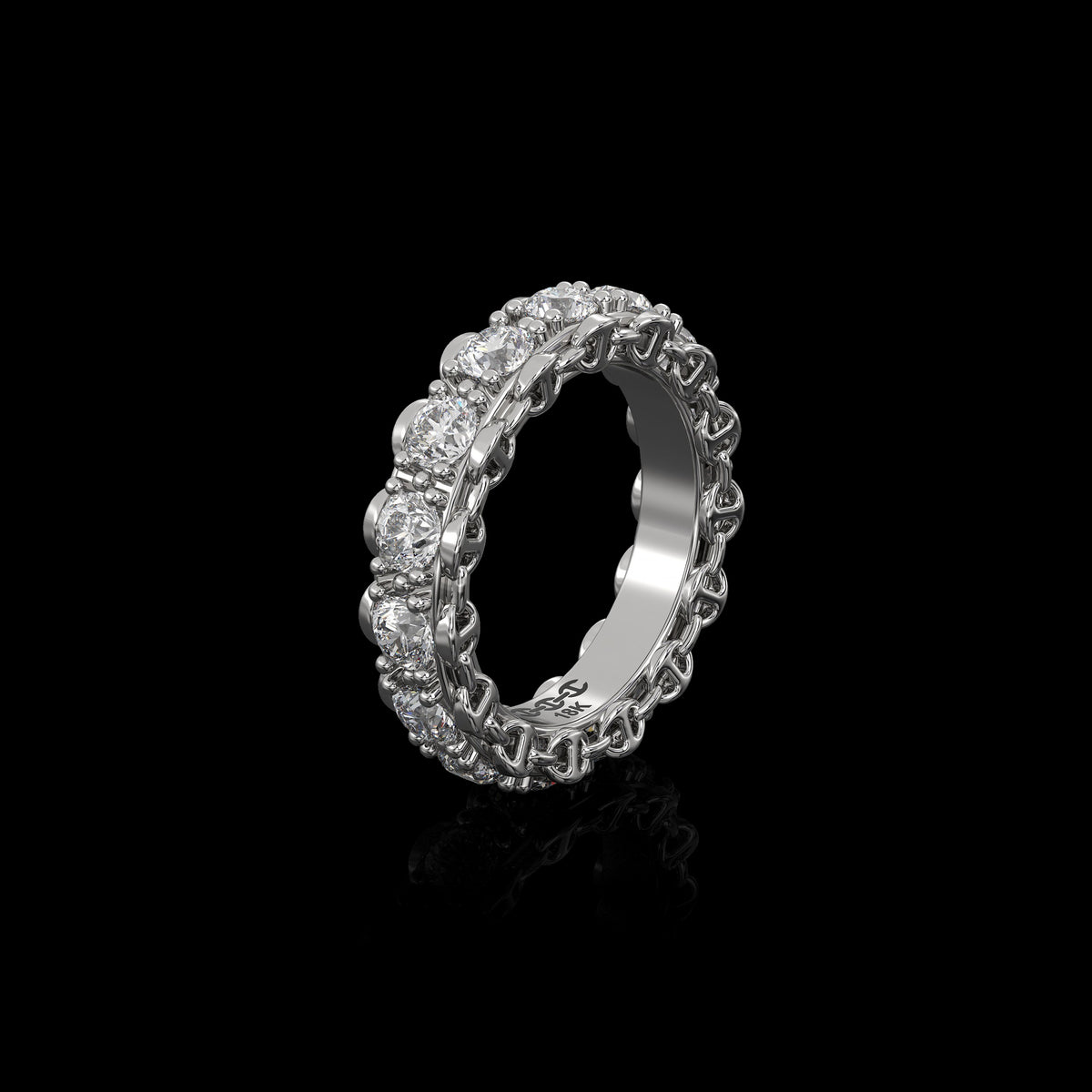 3.5mm Infinite I Ring in 18K white gold, view 2