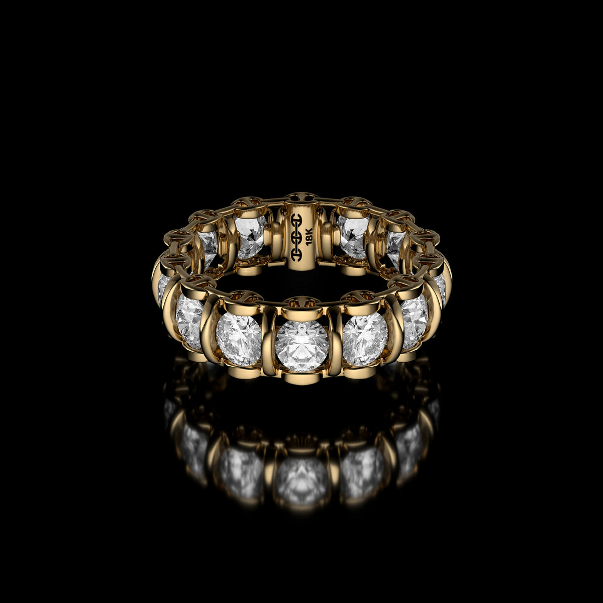 4mm Infinite II Ring in 18K yellow gold by HOORSENBUHS®