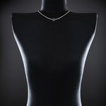 10mm Single Station Necklace with Diamonds - 16" in 18K white gold