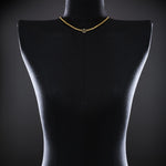 10mm Single Station Necklace with Diamonds - 16" in 18K yellow gold