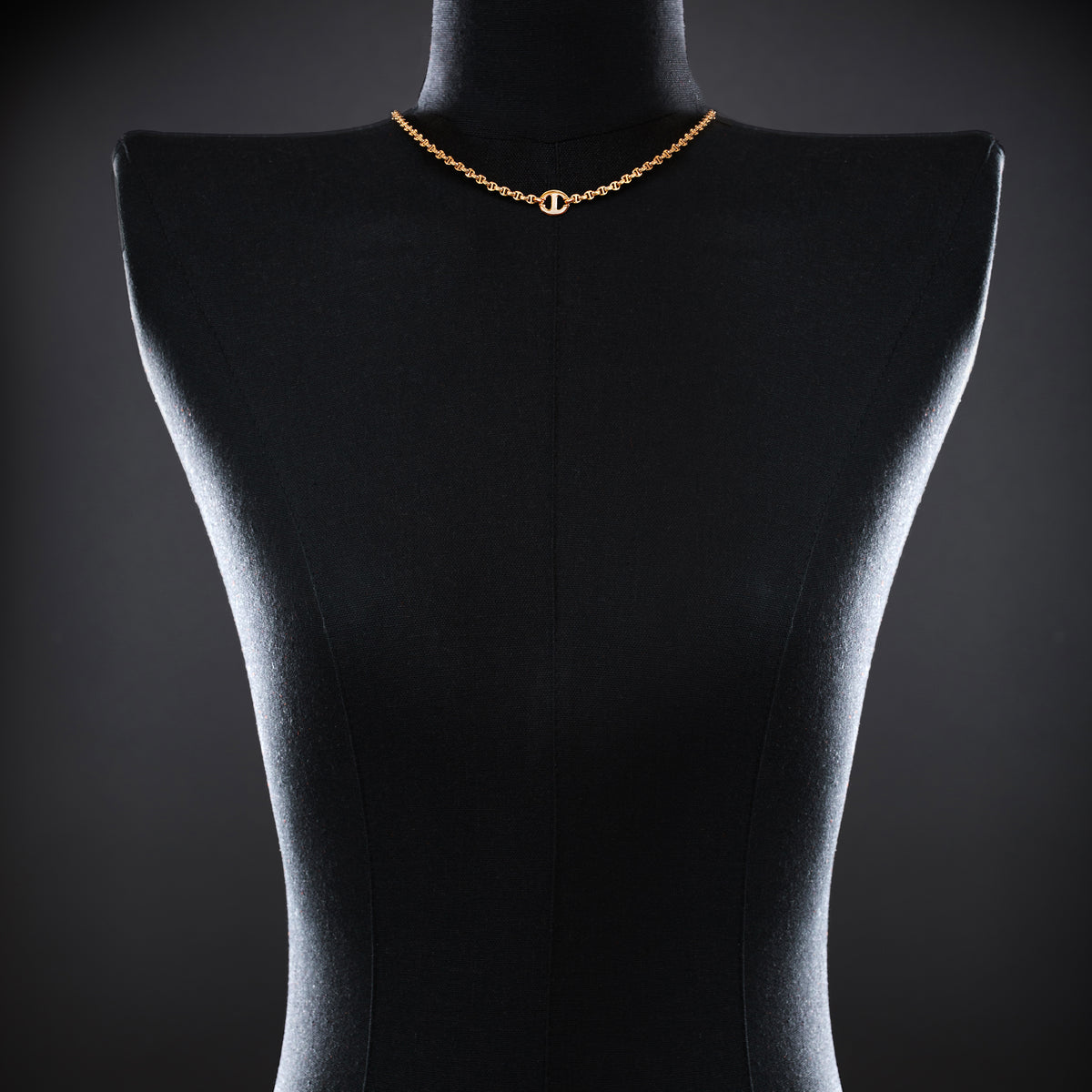 10MM Single Station Necklace 16" in 18K rose gold