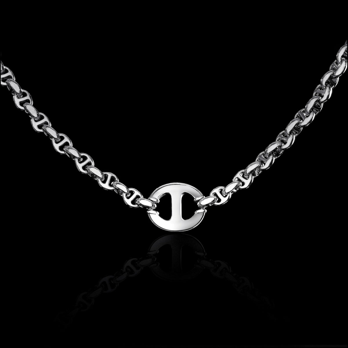 10MM Single Station Necklace 16" in 18K white gold, view 2