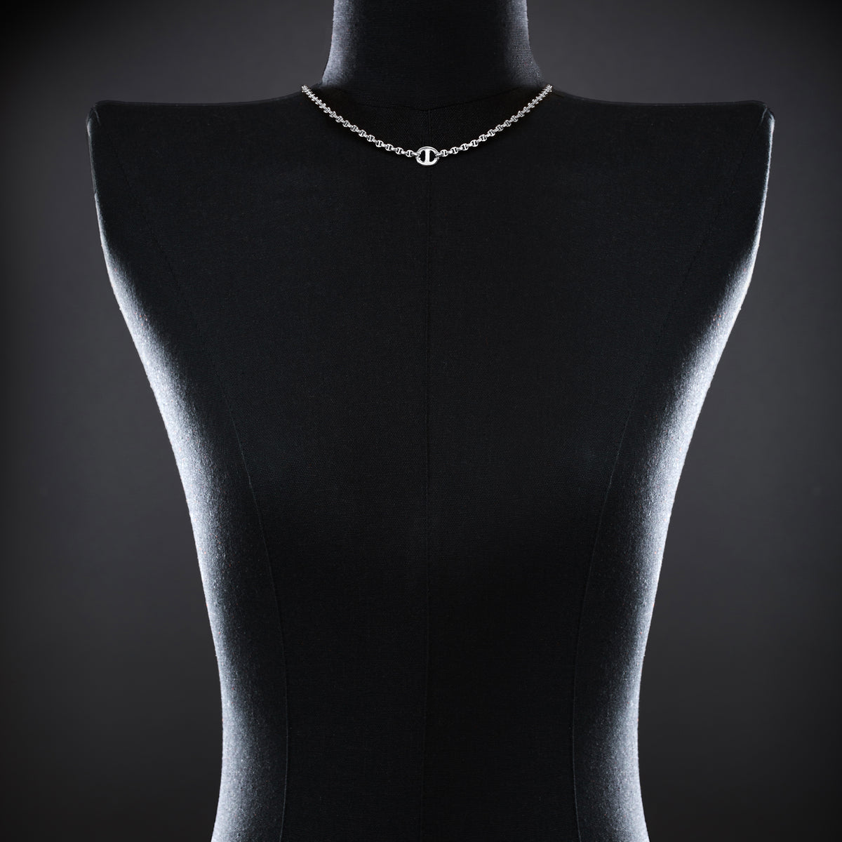 10MM Single Station Necklace 16" in 18K white gold