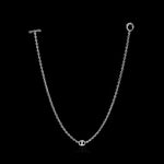 10MM Single Station Necklace 16" in 18K white gold, back view