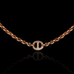 Micro Open-Link™ Necklace with 7, 10mm Stations - 16" in 18K rose gold, view 2