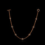 Micro Open-Link™ Necklace with 7, 10mm Stations - 16" in 18K rose gold, back view