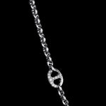 Micro Open-Link™ Necklace with 7, 10mm Stations - 16" in 18K white gold, view 3