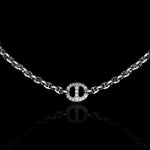 Micro Open-Link™ Necklace with 7, 10mm Stations - 16" in 18K white gold, view 2