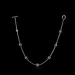 Micro Open-Link™ Necklace with 7, 10mm Stations - 16" in 18K white gold, back view