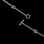 Micro Open-Link™ Necklace with 7, 10mm Stations - 16" in 18K white gold, toggle closure detail