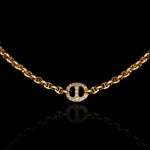 Micro Open-Link™ Necklace with 7, 10mm Stations - 16" in 18K yellow gold, view 2