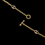 Micro Open-Link™ Necklace with 7, 10mm Stations - 16" in 18K yellow gold, toggle closure detail