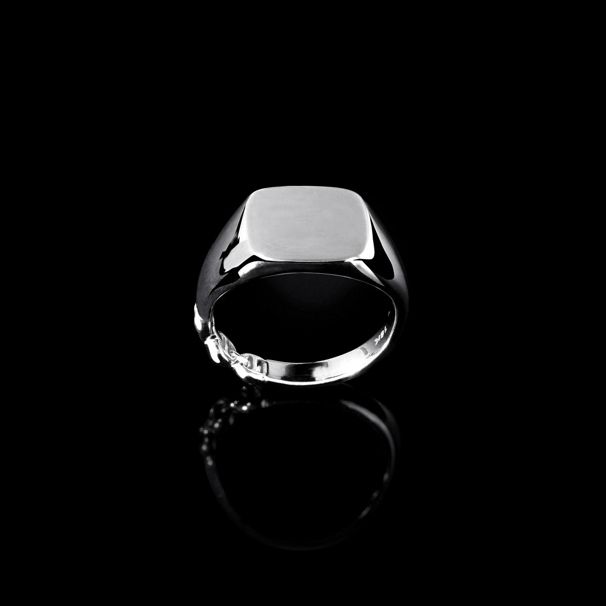 Rectangle Signet Ring in 18K white gold