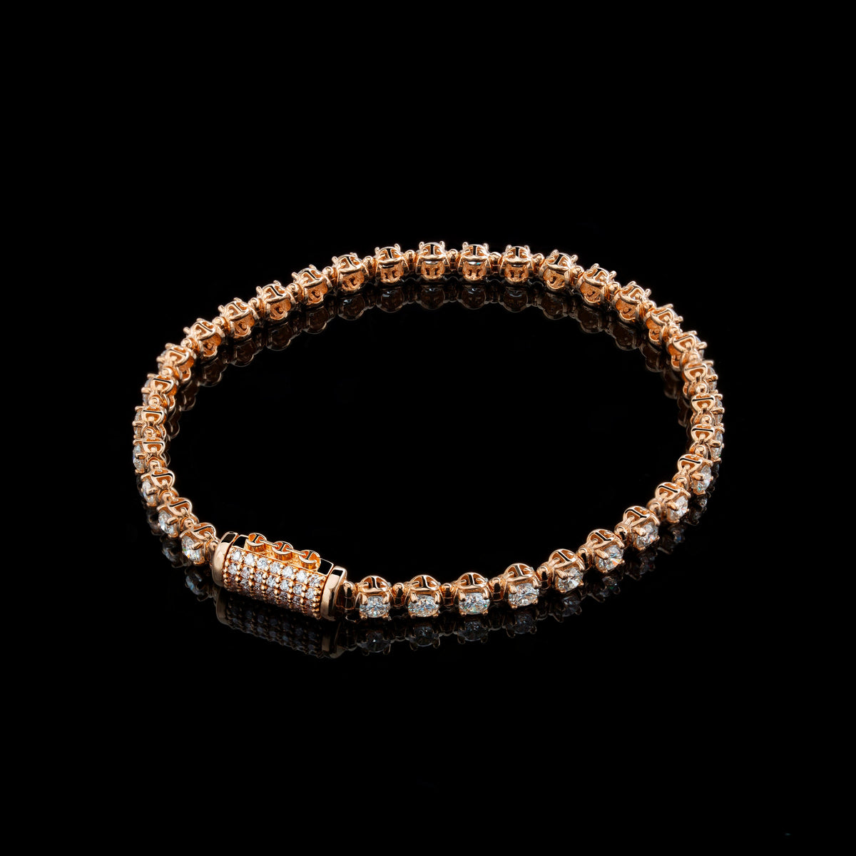 3mm Diamond Infinite Bracelet in 18K rose gold