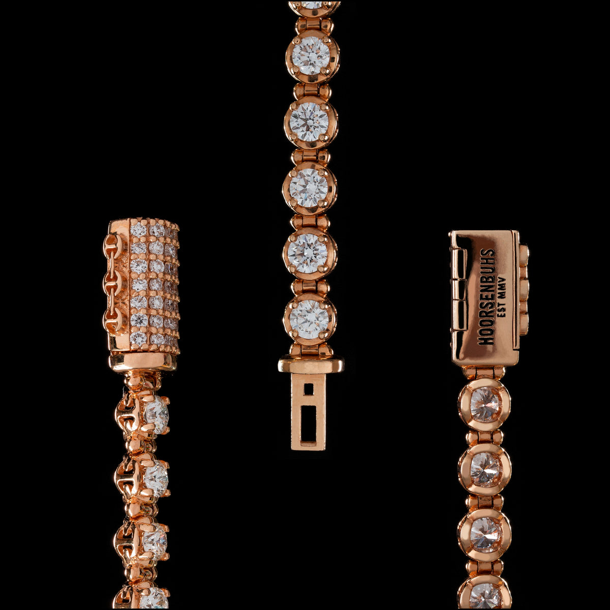 4mm Diamond Infinite Bracelet in 18K rose gold, view 2
