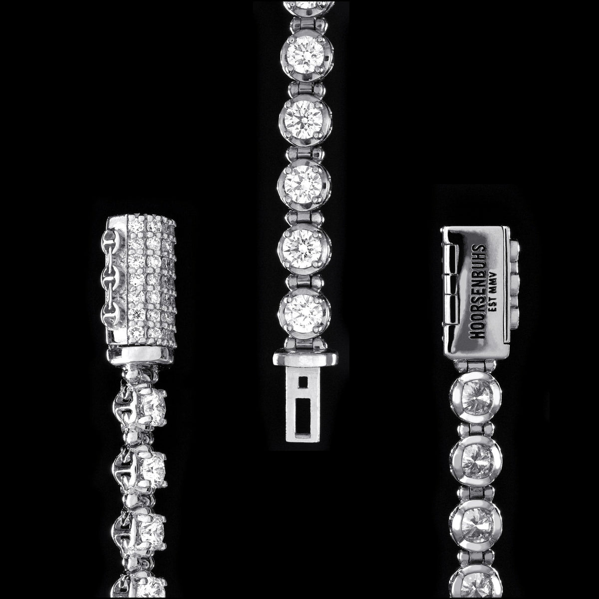 3mm Diamond Infinite Bracelet in 18K white gold, view 2