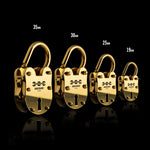 19mm Lock pendant in 18K gold, detail diagram