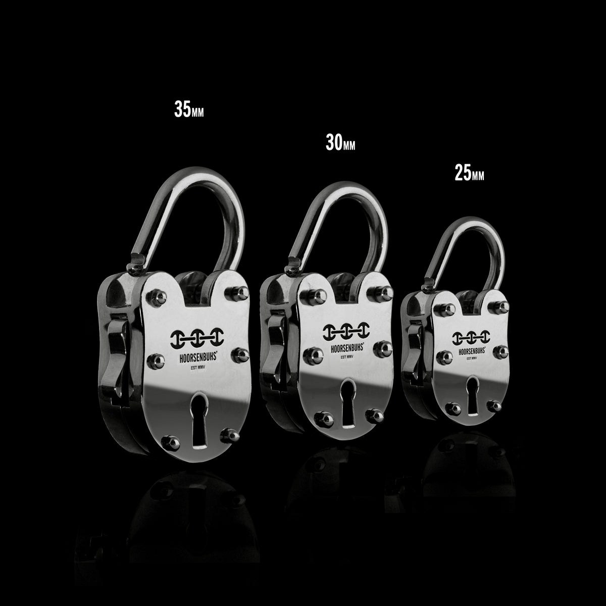 35mm Lock pendant in sterling silver, detail diagram