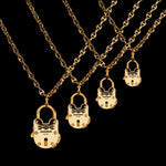 25mm Lock pendant in 18K gold, detail diagram, view 2