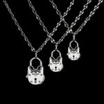 30mm Lock pendant in sterling silver, detail diagram, view 2