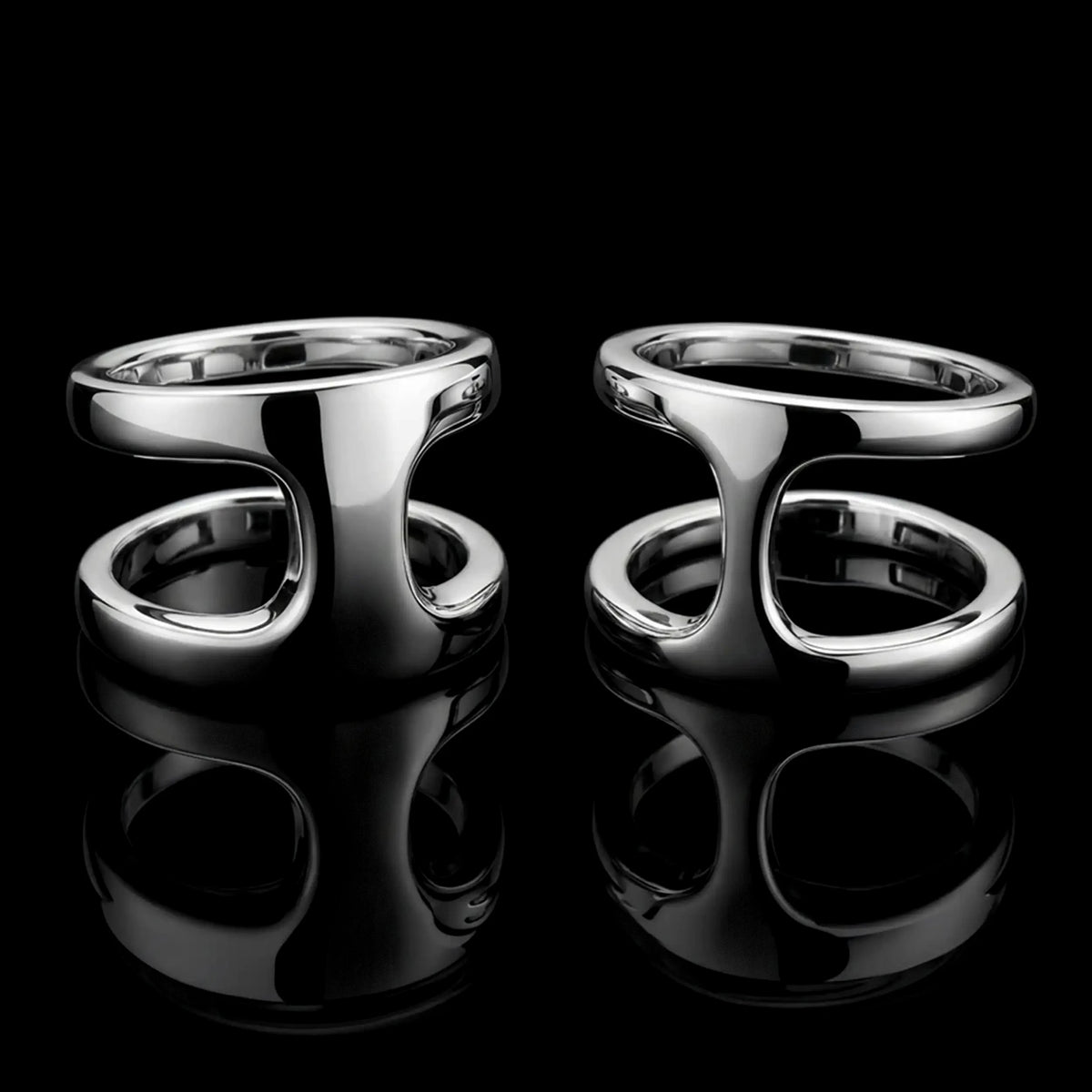 Mega Phantom ring in sterling silver, shown with other pieces