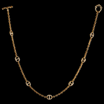 Micro Open-Link™ Necklace with 7, 10mm Stations - 16" in 18K gold by HOORSENBUHS®