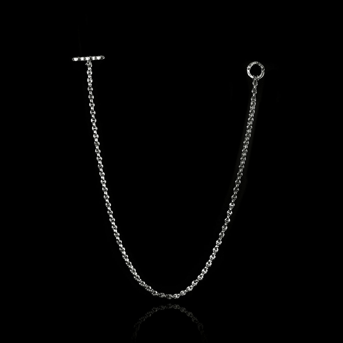 Micro Open-Link™ Necklace - 16" in sterling silver by HOORSENBUHS®, back view